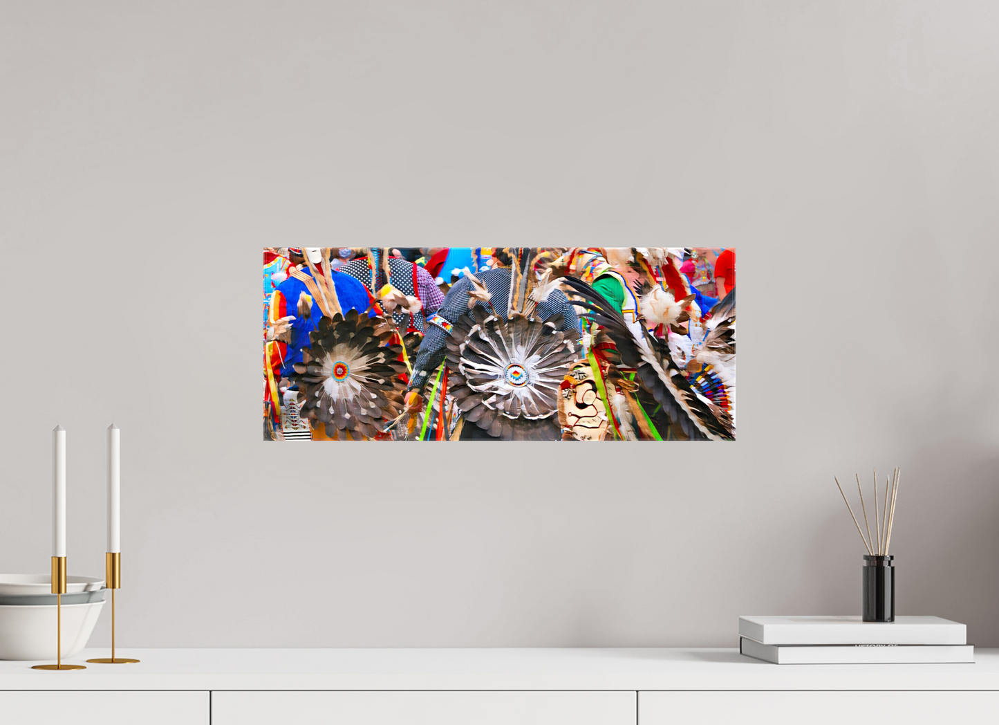 20 x 8″, Stretched Canvas Dakota Gathering