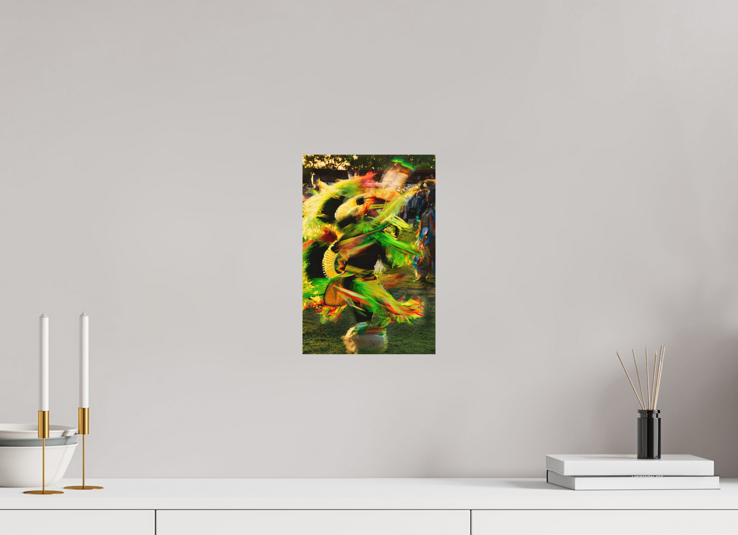 8 x 12″, Wood Print Powwow dance in motion 1