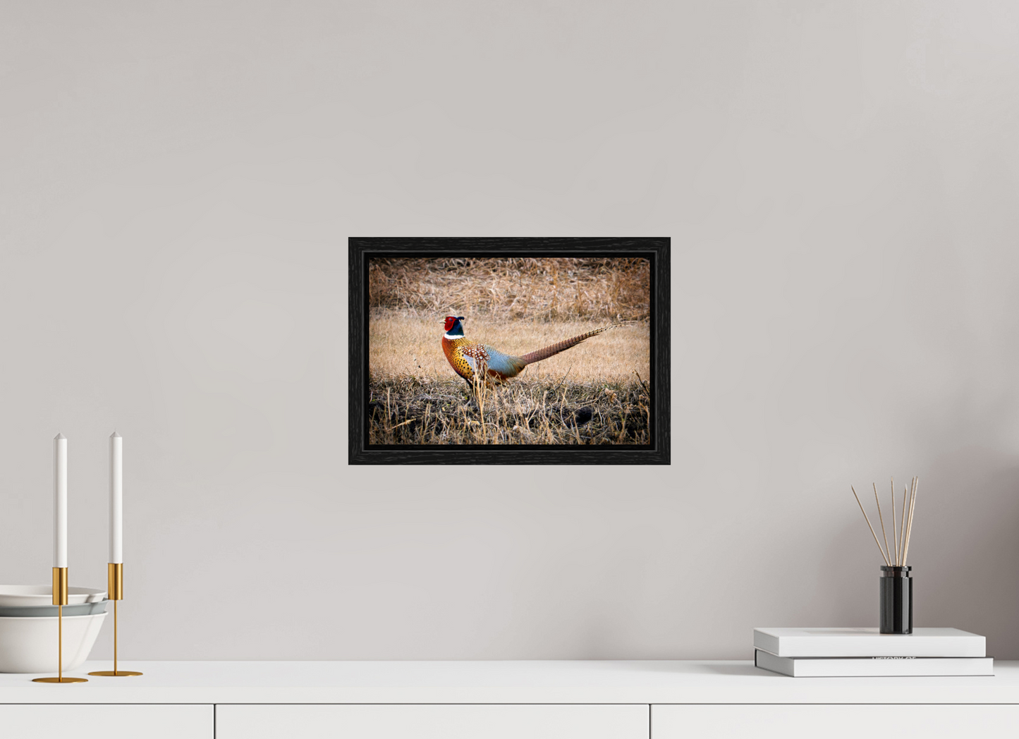 12 x 8″, Floater Frame The Pheasant