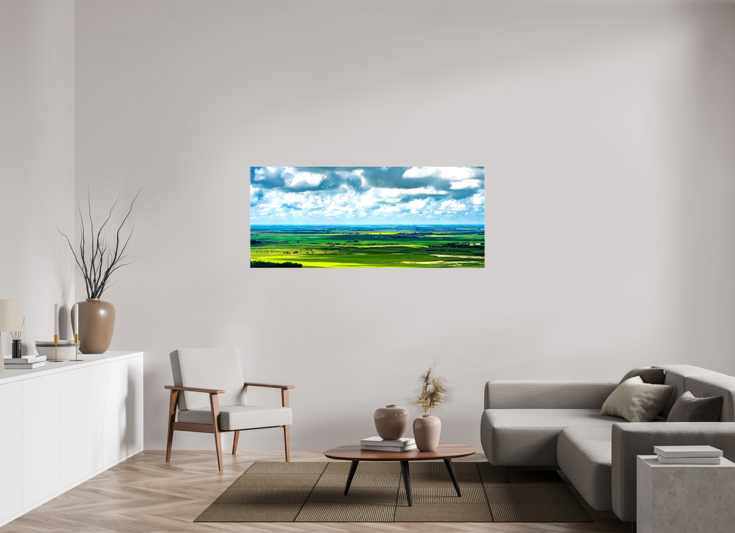 65.3 x 28″, Stretched Canvas Prairie Eden