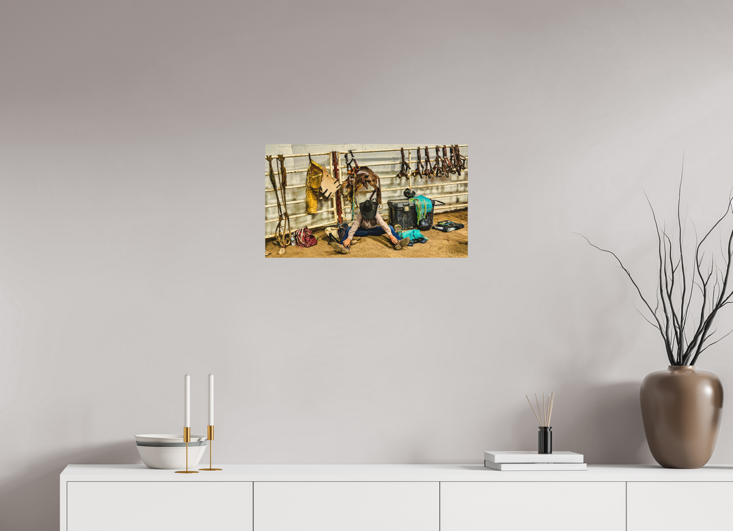 24 x 13.5″, Wood Print Bull Rider