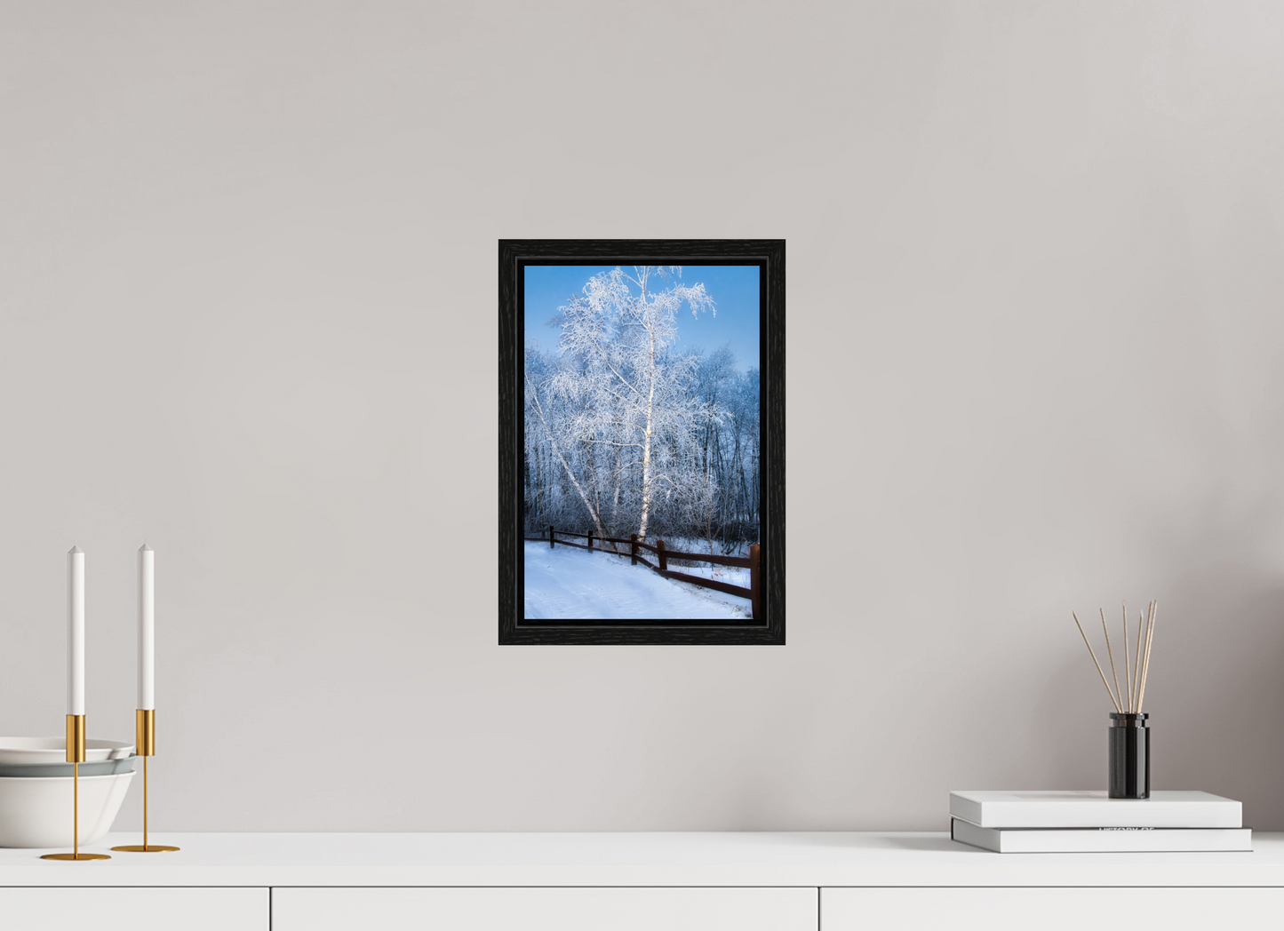 8 x 12″, Floater Frame Paper Birch in White