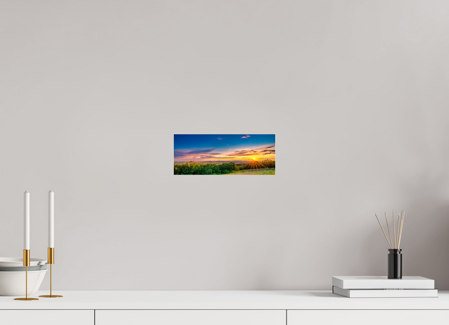 10 x 4″, Acrylic Glass. .16 thick Setting Prairie Sun