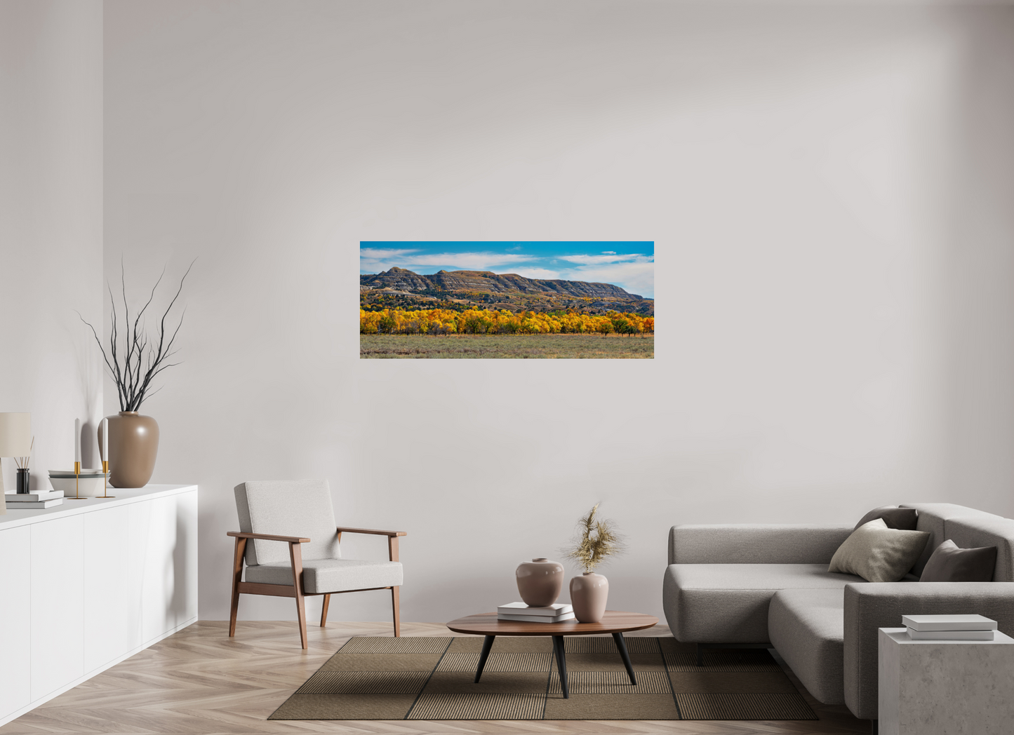 60 x 24″, Photo Print Under Acrylic Glass Badlands in Fall - Metal Acrylic Glass