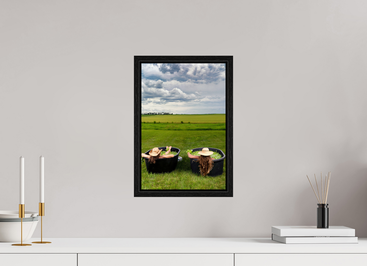 10 x 15″, Floater Frame Basil Bath