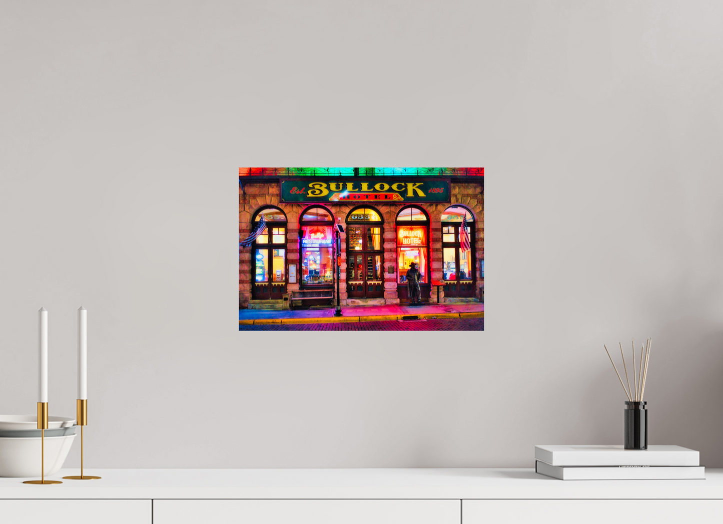 15 x 10″, Metal Prints Deadwood at Night 1