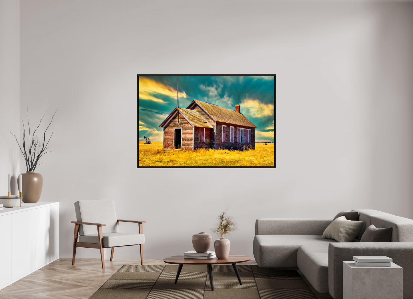 66 x 44″, Floater Frame Little Red School House
