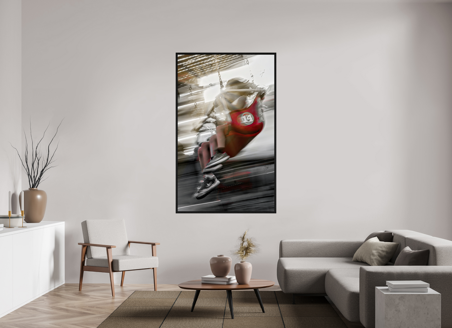43 x 69.7″, Floater Frame Joy