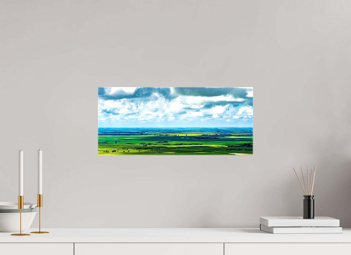 18.7 x 8″, Stretched Canvas Prairie Eden