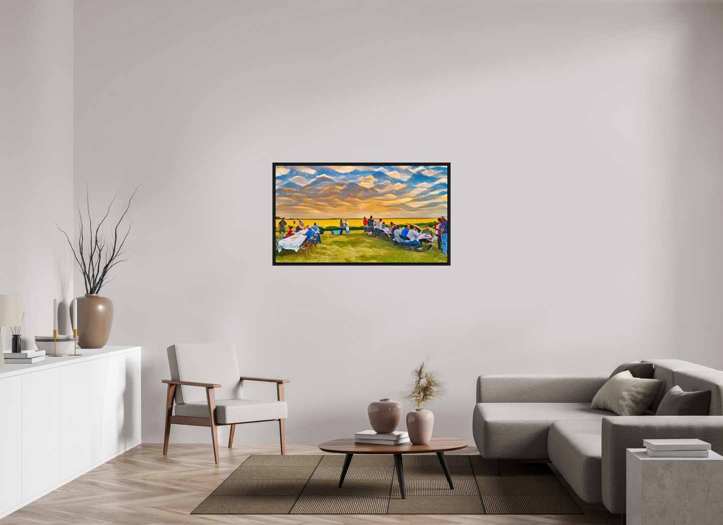 49 x 27.6″, Floater Frame Family Reunion