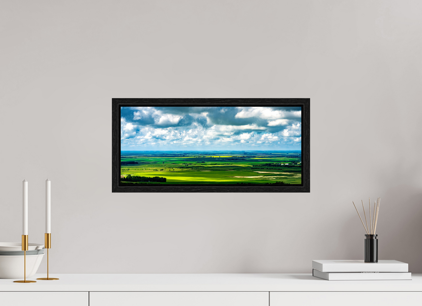 18.7 x 8″, Floater Frame Prairie Eden