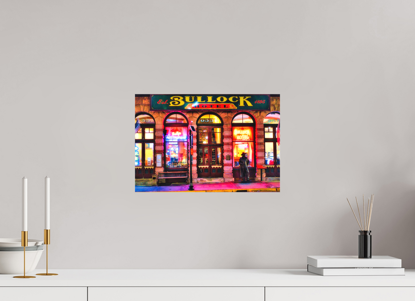 15 x 10″, Fine Textile Canvas Deadwood at Night 1