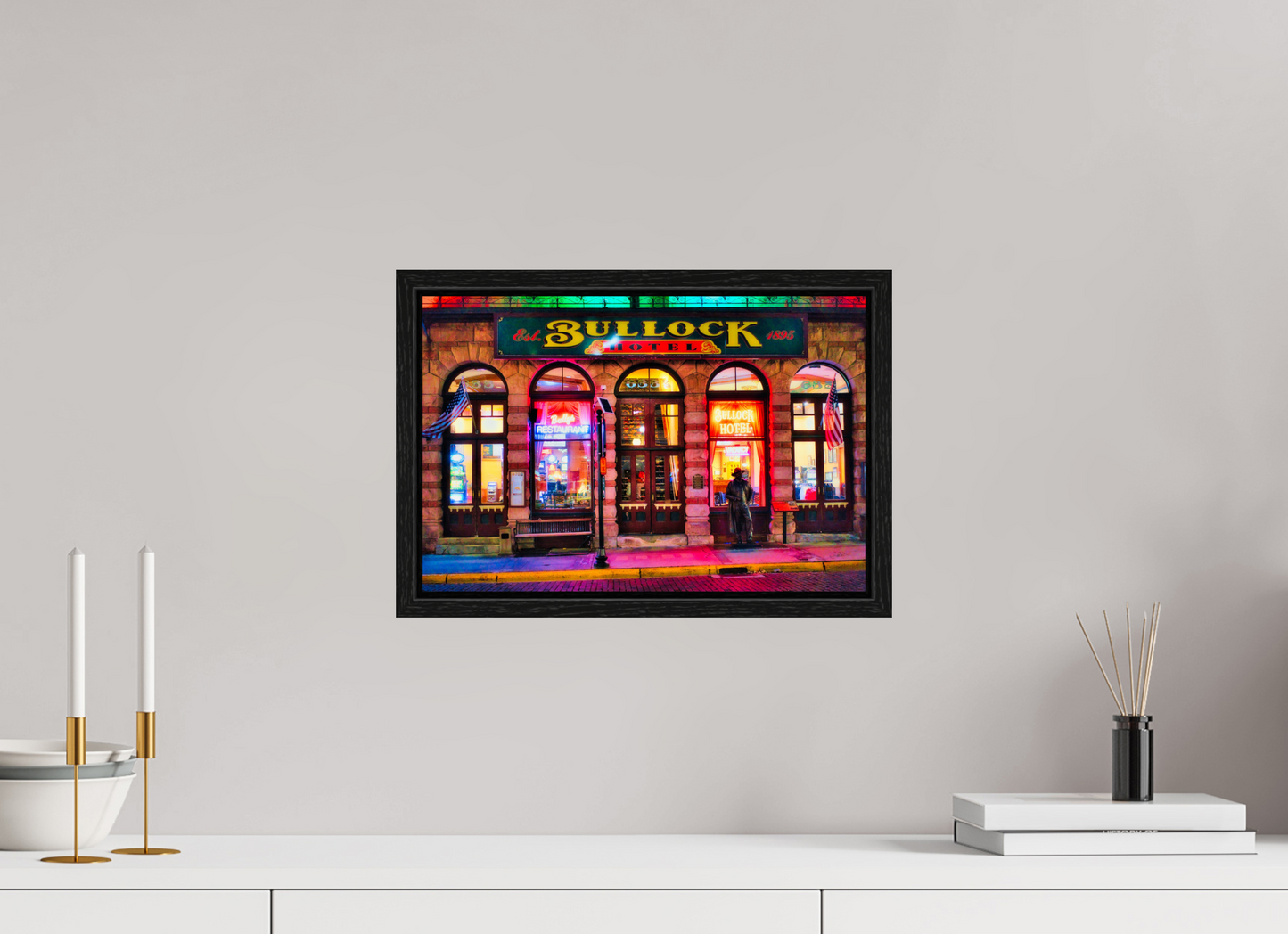 15 x 10″, Floater Frame Deadwood at Night 1