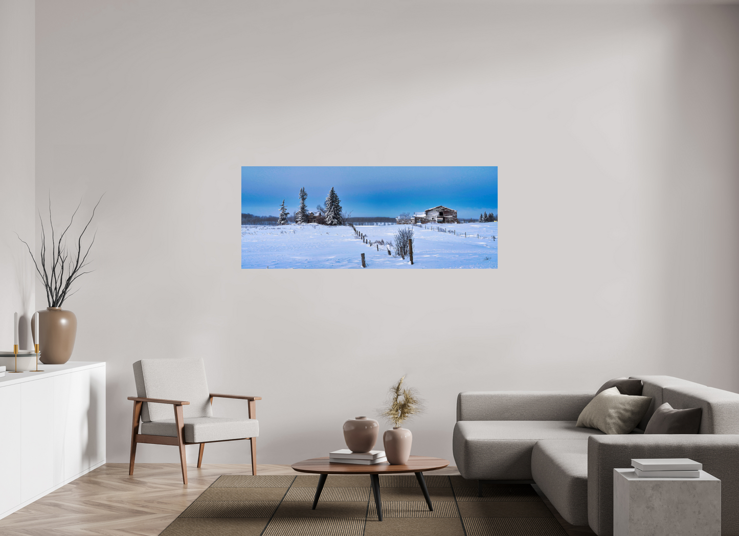 70 x 28″, Metal Prints Forgotten Farmstead