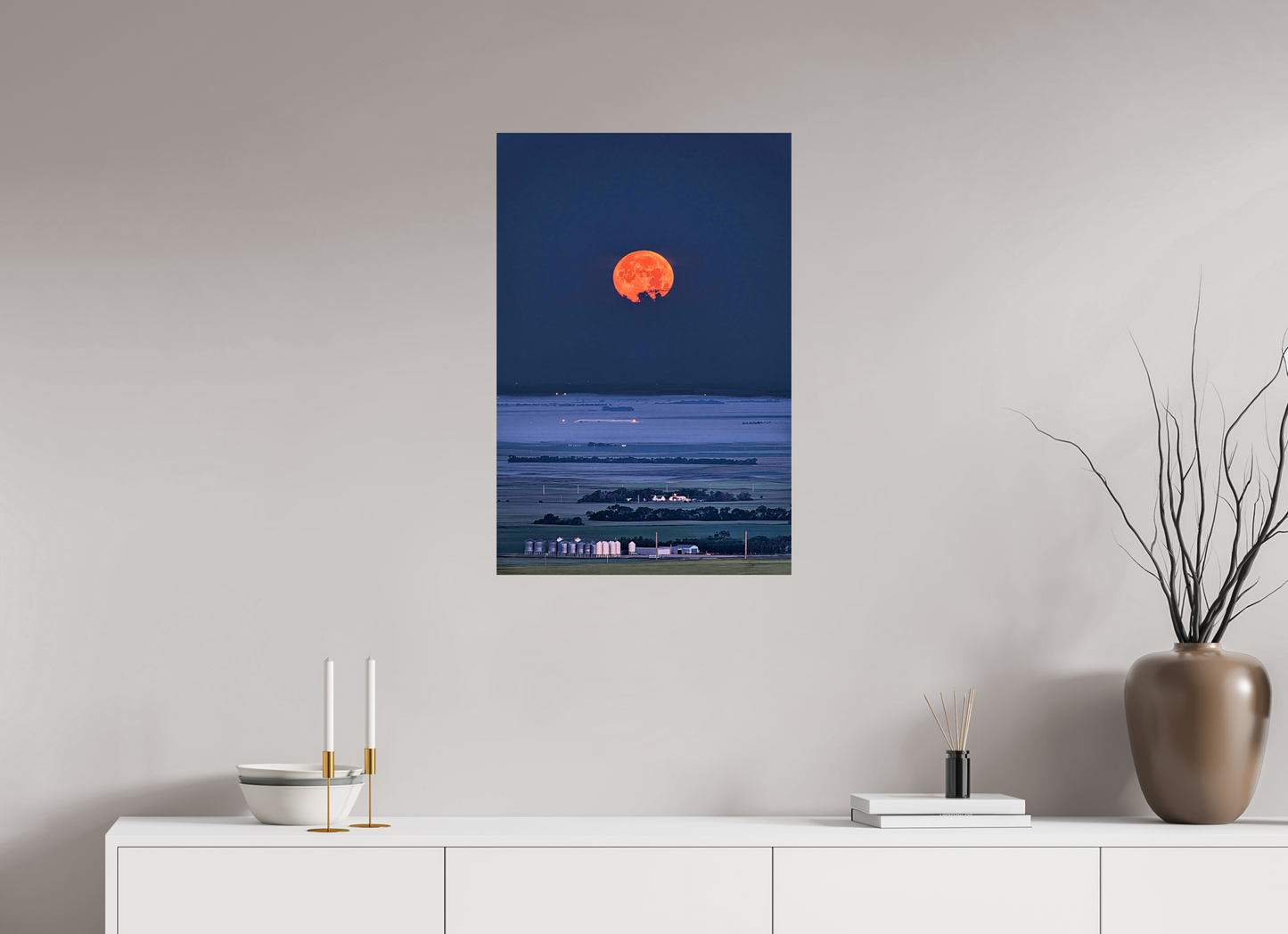 20 x 30″, Photo Print On Fuji Crystal DP II Blood Moon over Prairie