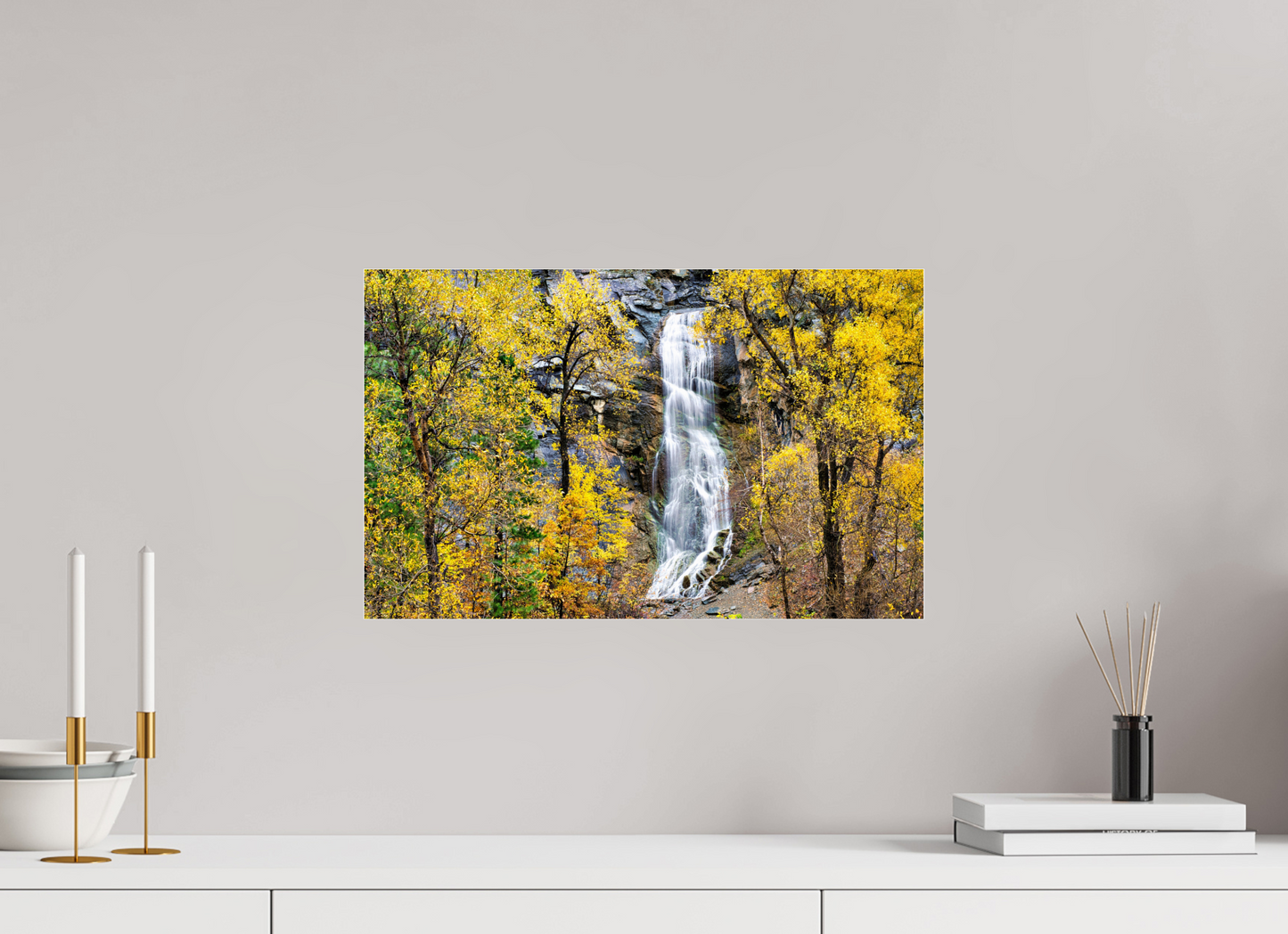 19.2 x 12″, Photoprint under Acrylic Glass Bridal Veil Falls Wide Spearfish Canyon