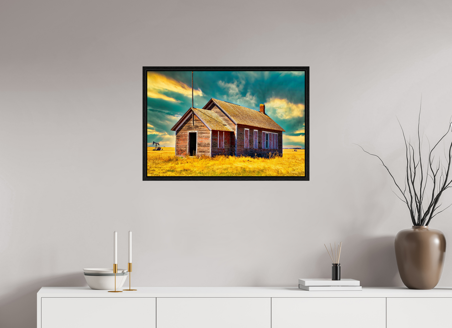 30 x 20″, Floater Frame Little Red School House