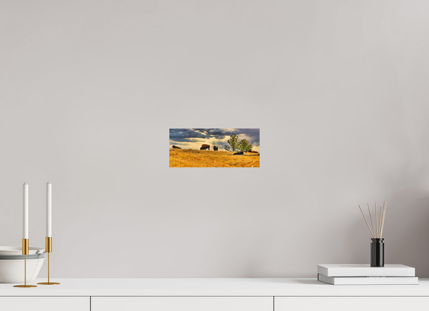 9.3 x 4″, Wood Print Buffalo of Custer