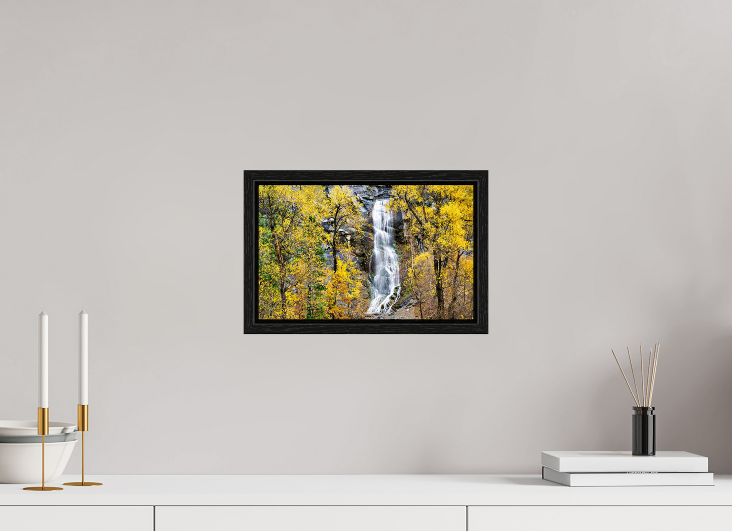 12.8 x 8″, Floater Frame Bridal Veil Falls Wide Spearfish Canyon