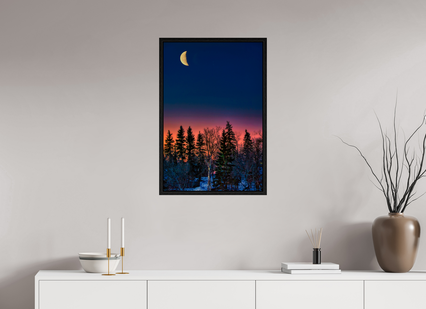 20 x 30″, Floater Frame Howl at the Moon