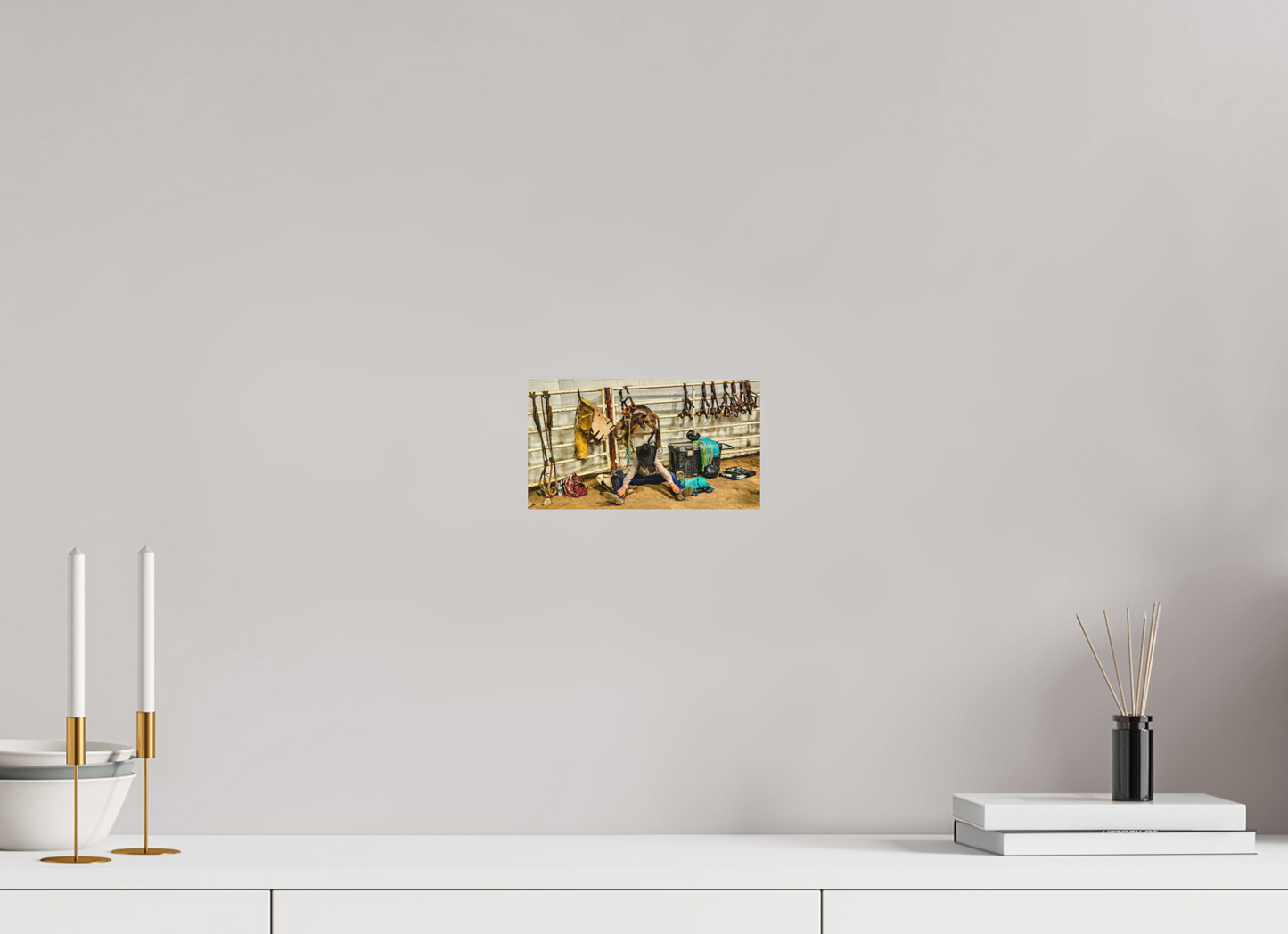 8 x 4.5″, Wood Print Bull Rider