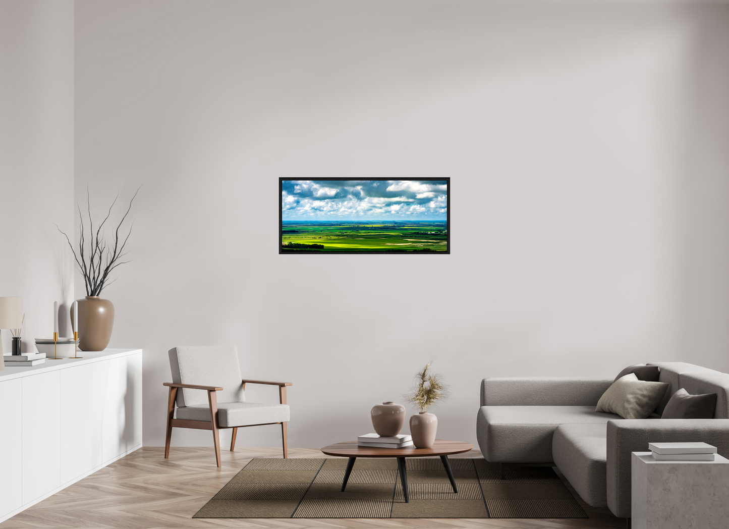 46.7 x 20″, Floater Frame Prairie Eden