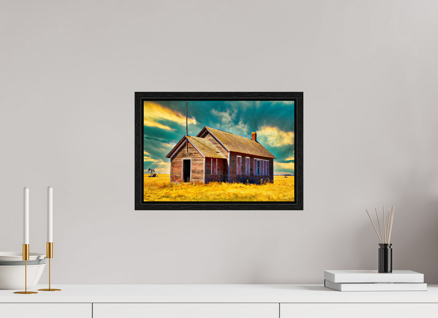 15 x 10″, Floater Frame Little Red School House