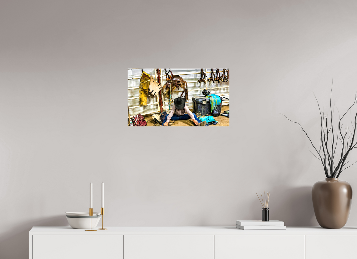 24 x 13.5″, Stretched Canvas Bull Rider