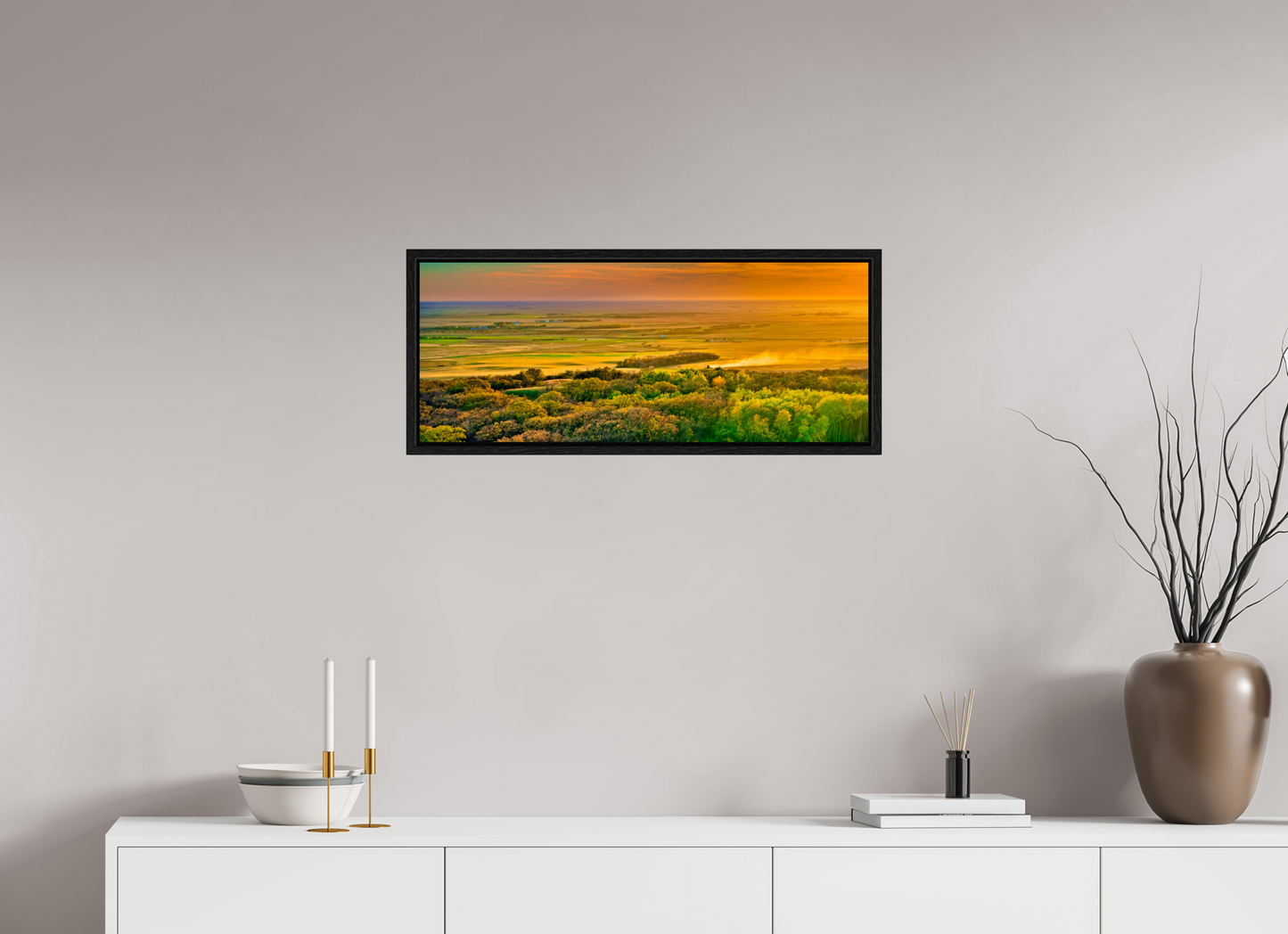 30 x 12″, Floater Frame Dakota Harvest