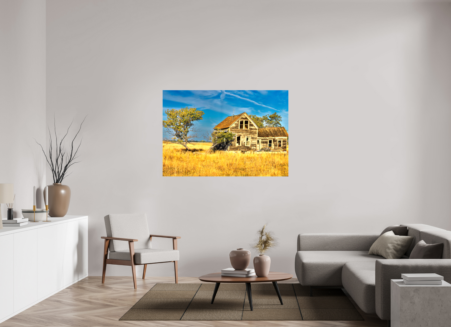 57 x 39″, Stretched Canvas Lone Tree