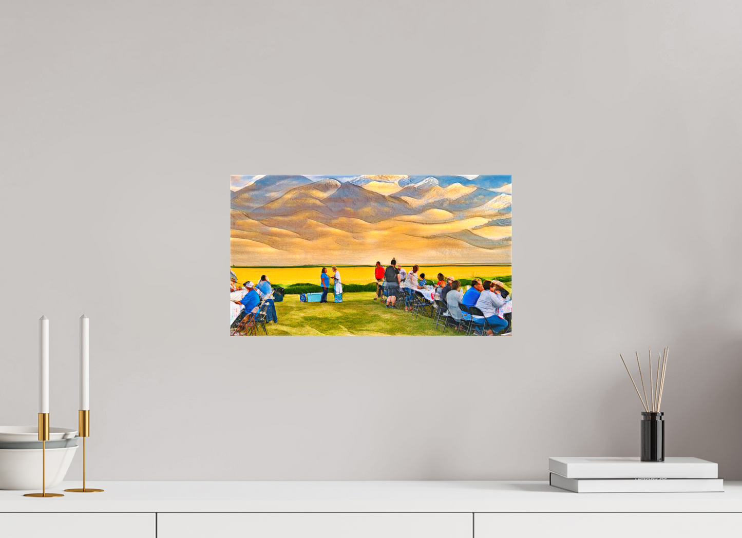 16 x 9″, Stretched Canvas Family Reunion