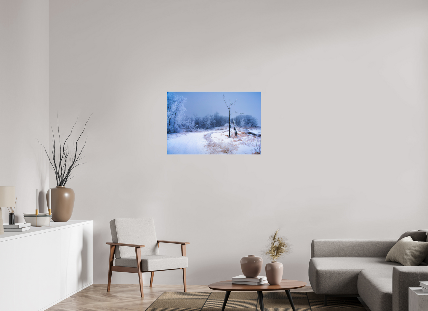 36 x 24″, Photo Print Under Acrylic Glass Birds Nest in Winter - Metal Acrylic Glass
