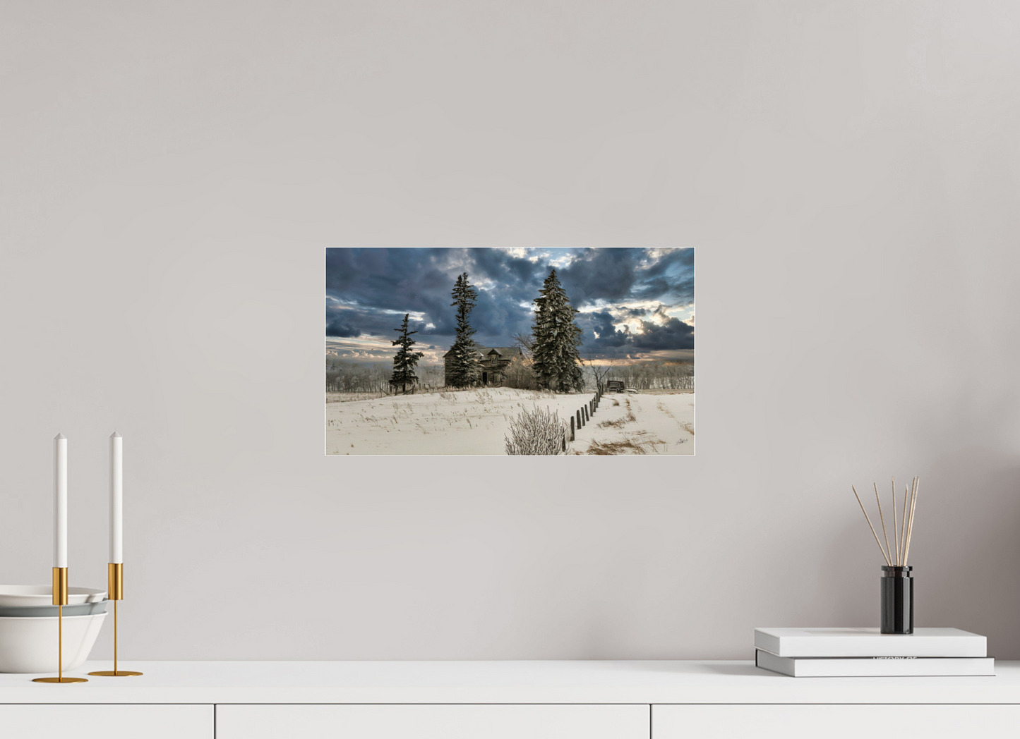 16 x 9″, Acrylic Glass. .16 thick Storm Clouds of Winter