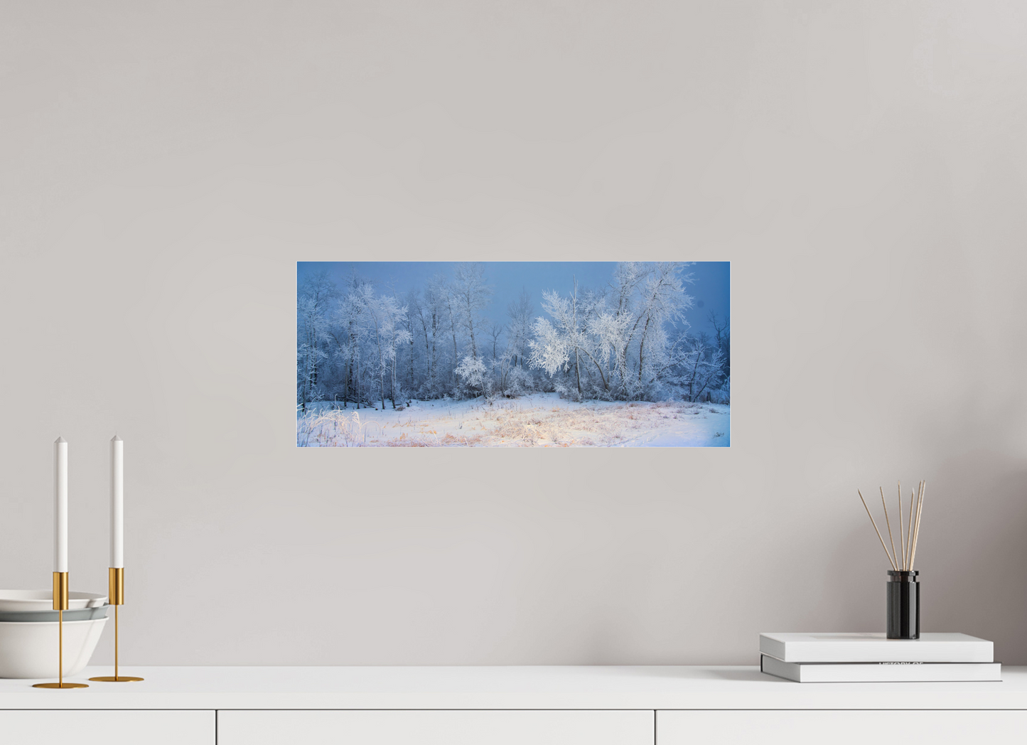 18.7 x 8″, Photo Print Under Acrylic Glass Frost of Winter - Metal Acrylic Glass