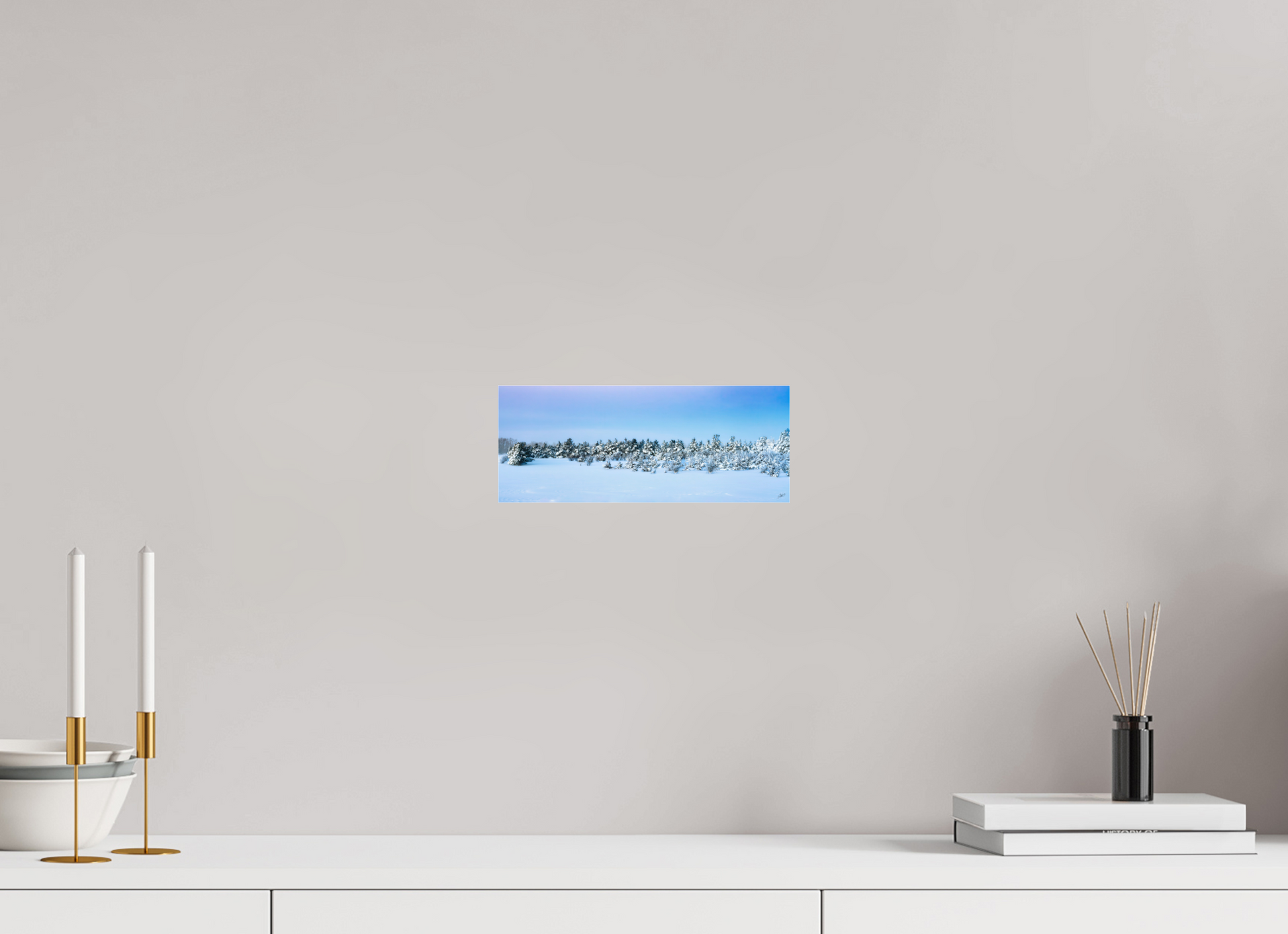 10 x 4″, Photo Print Under Acrylic Glass winters wonderland pastel on Acrylic Glass