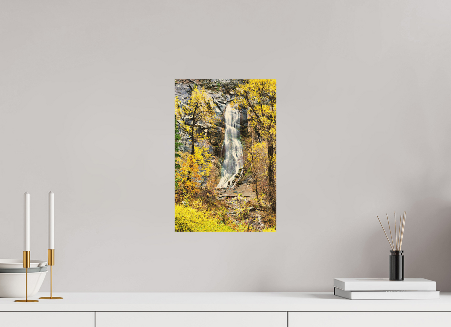 10 x 15″, Wood Print Bridal Veil Falls Spearfish Canyon