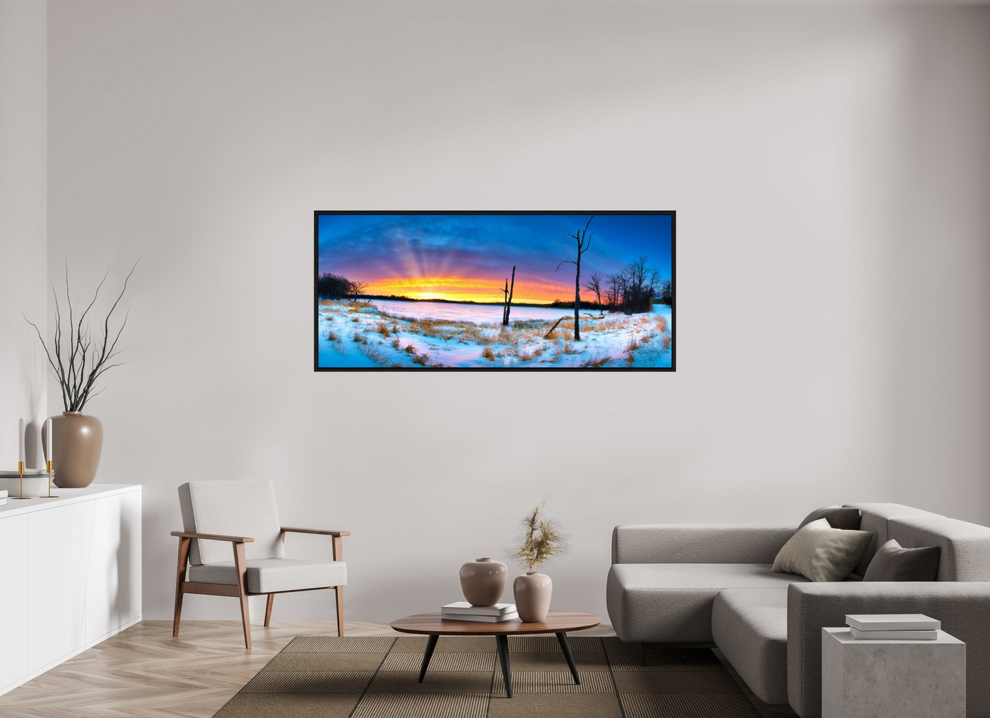 71.7 x 31″, Floater Frame Winters Walk
