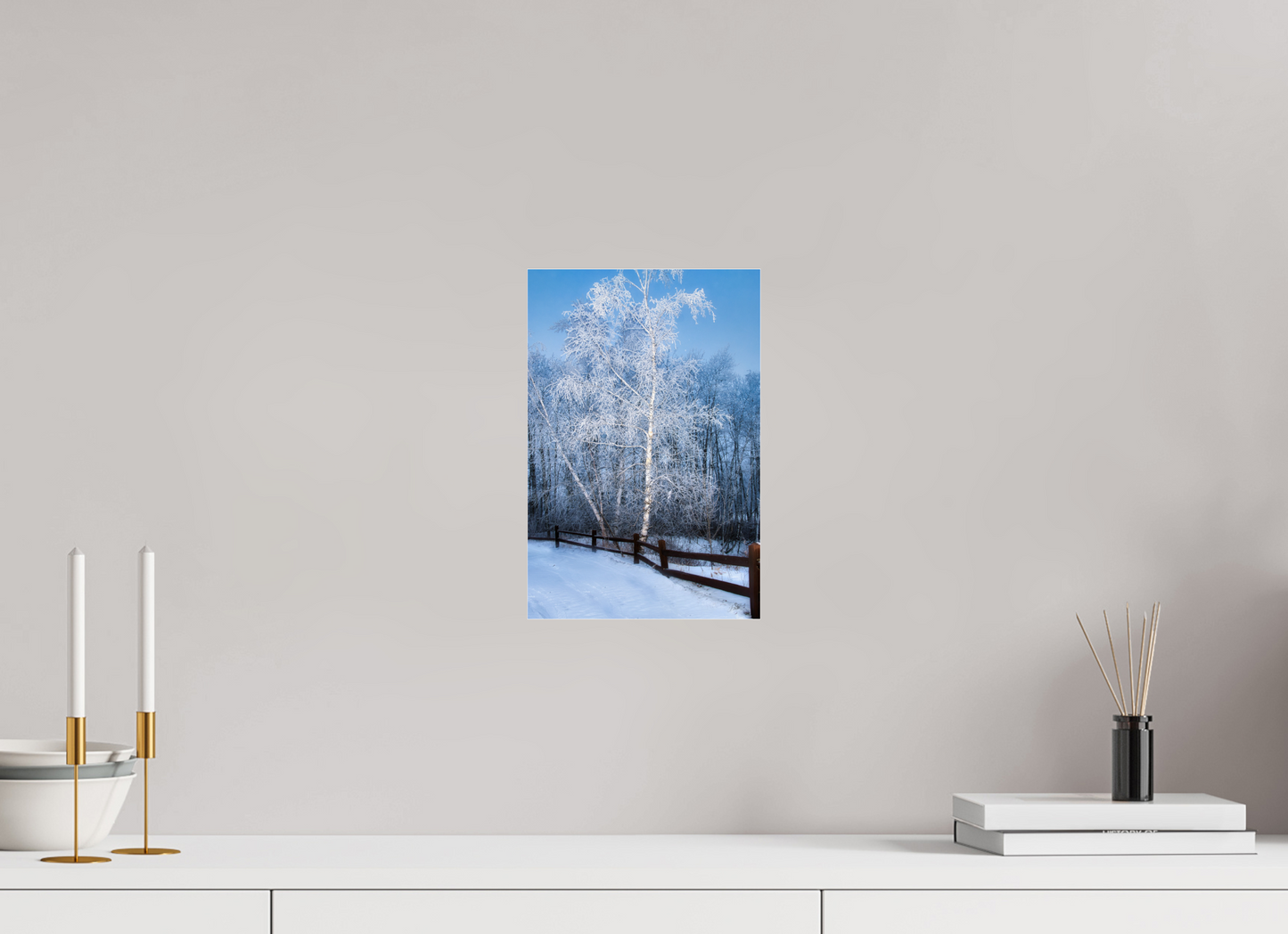 8 x 12″, Photo Print Under Acrylic Glass Paper Birch in White Metal Acrylic Glass