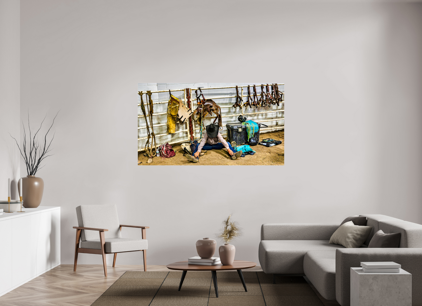 70 x 39.4″, Photo Print Under Acrylic Glass Bull Rider Metal Acrylic Glass