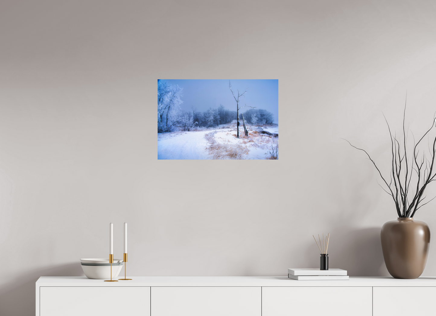 24 x 16″, Metal Prints Birds Nest in Winter