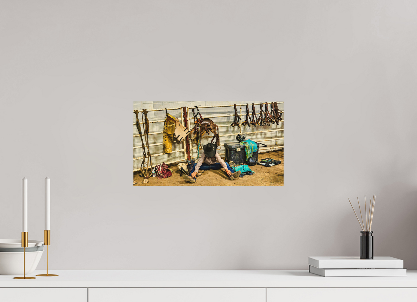 16 x 9″, Wood Print Bull Rider