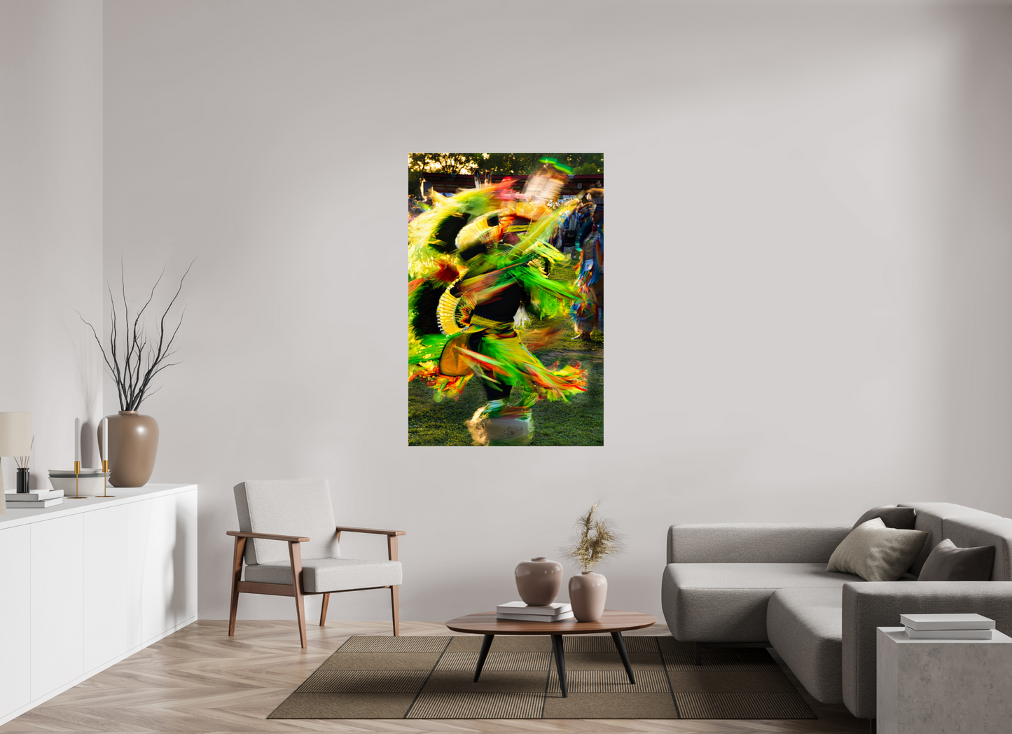 40 x 60″, Photo Print Under Acrylic Glass Powwow dance in motion 1 Metal Acrylic Glass