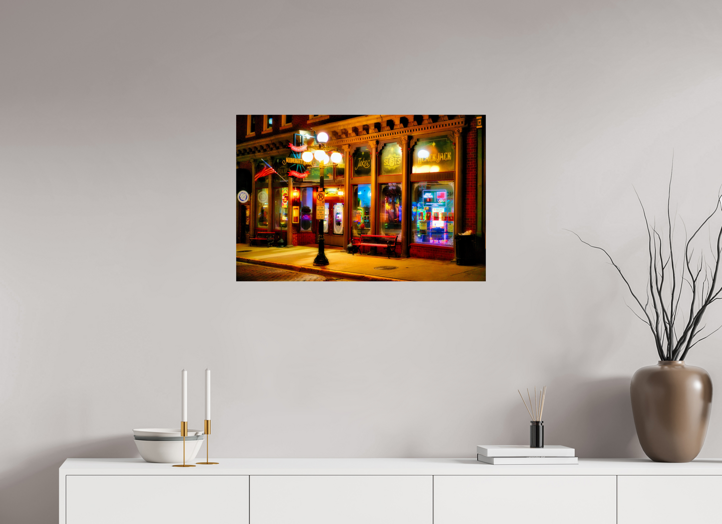 30 x 20″, Metal Prints Deadwood at Night 2