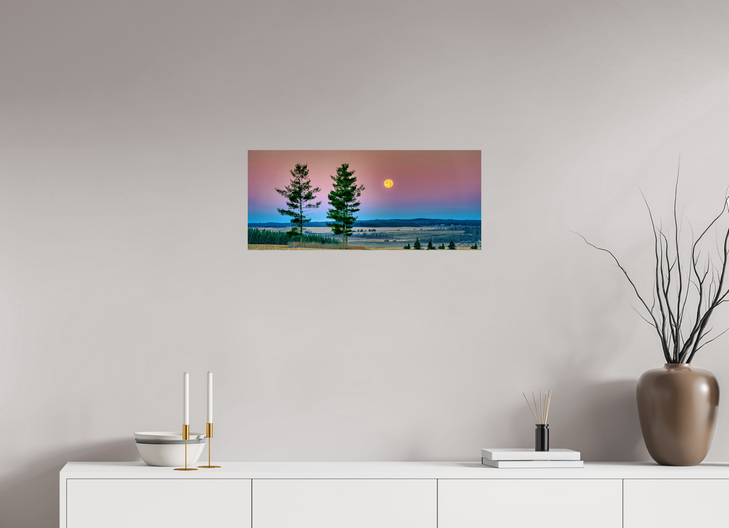 28 x 12″, Photo Print On Fuji Crystal DP II Morning Prairie Moon