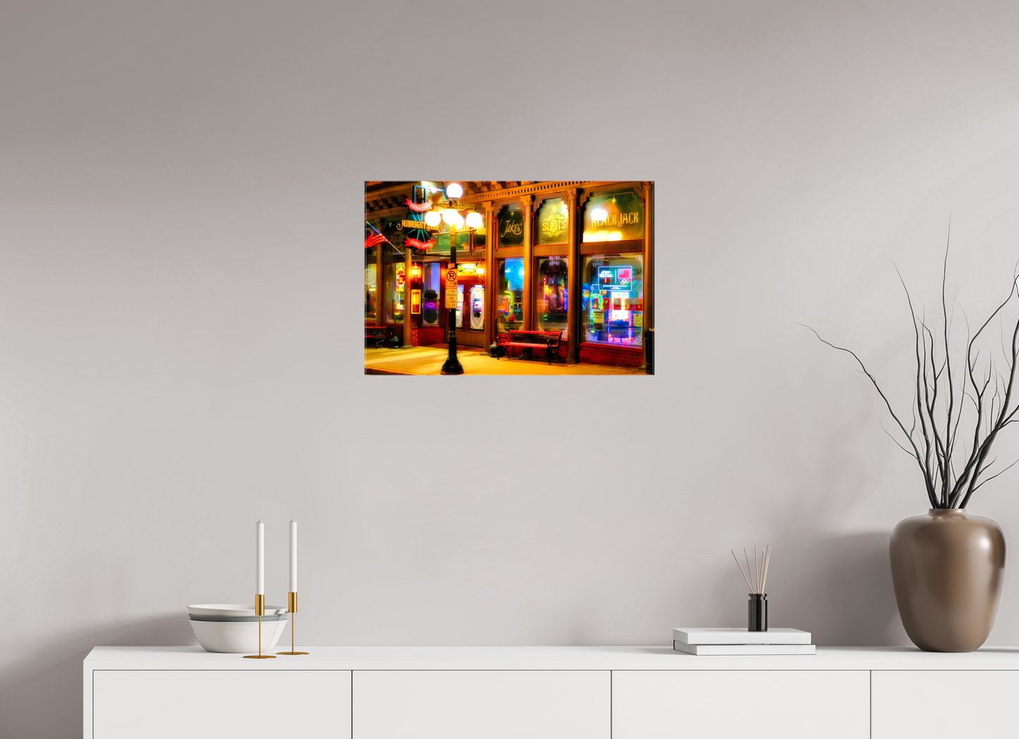 24 x 16″, Stretched Canvas Deadwood at Night 2