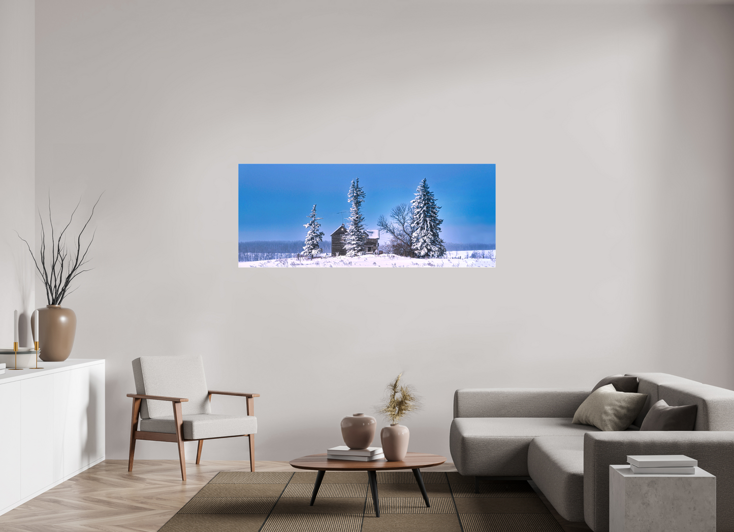 70 x 28″, Stretched Canvas Abandoned Dreams in Winter