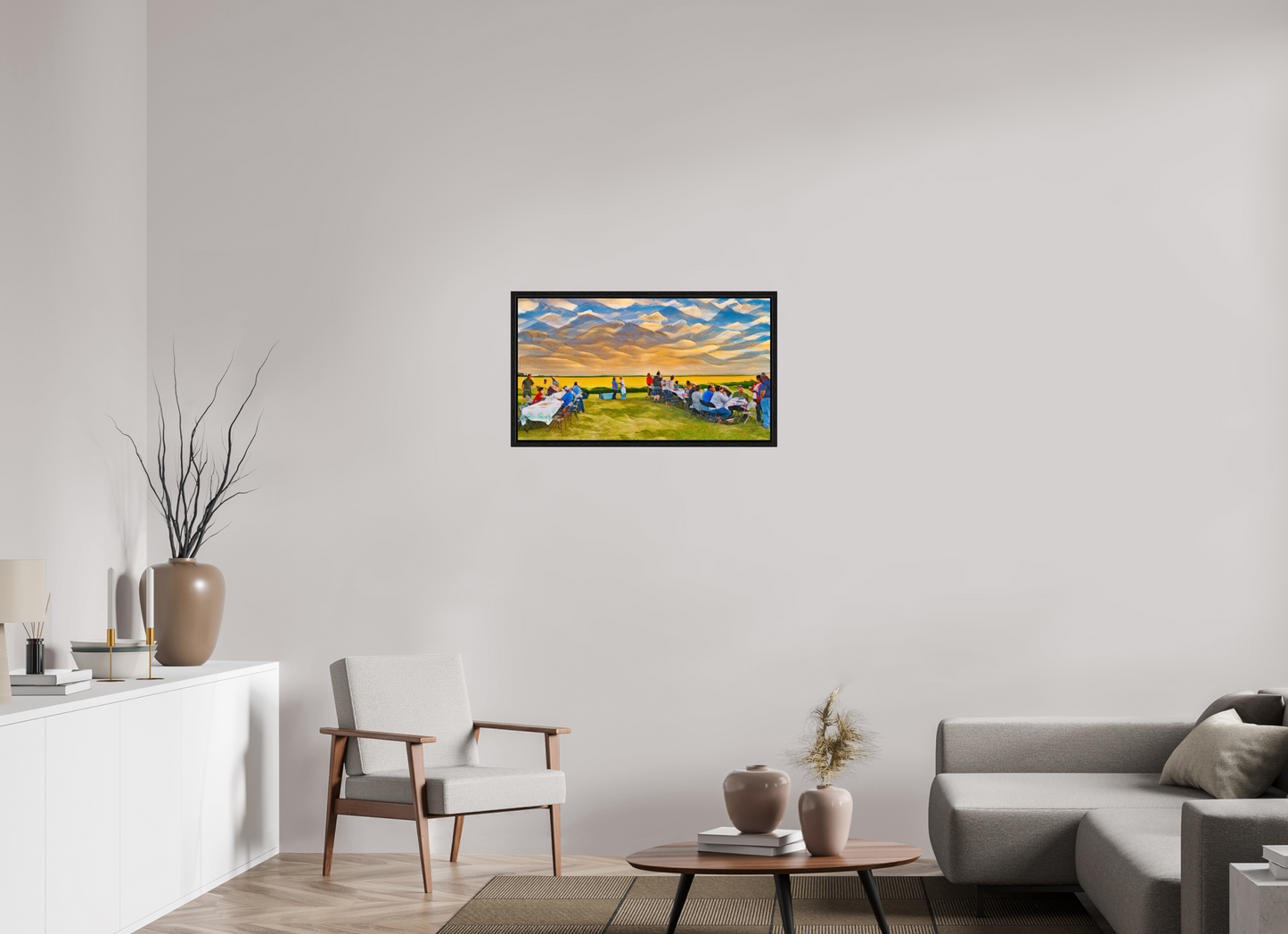 32 x 18″, Floater Frame Family Reunion
