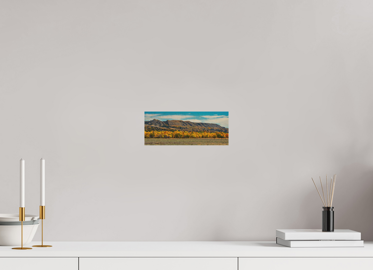 10 x 4″, Wood Print Badlands in Fall