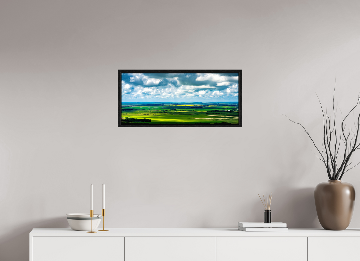 28 x 12″, Floater Frame Prairie Eden
