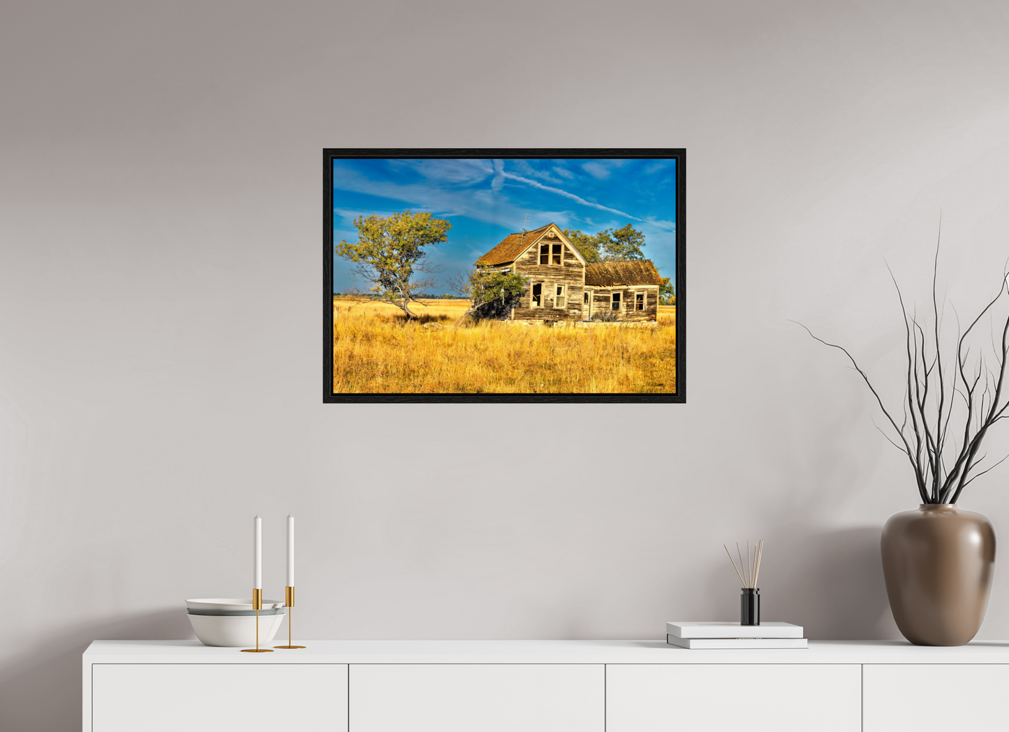 29.2 x 20″, Floater Frame Lone Tree